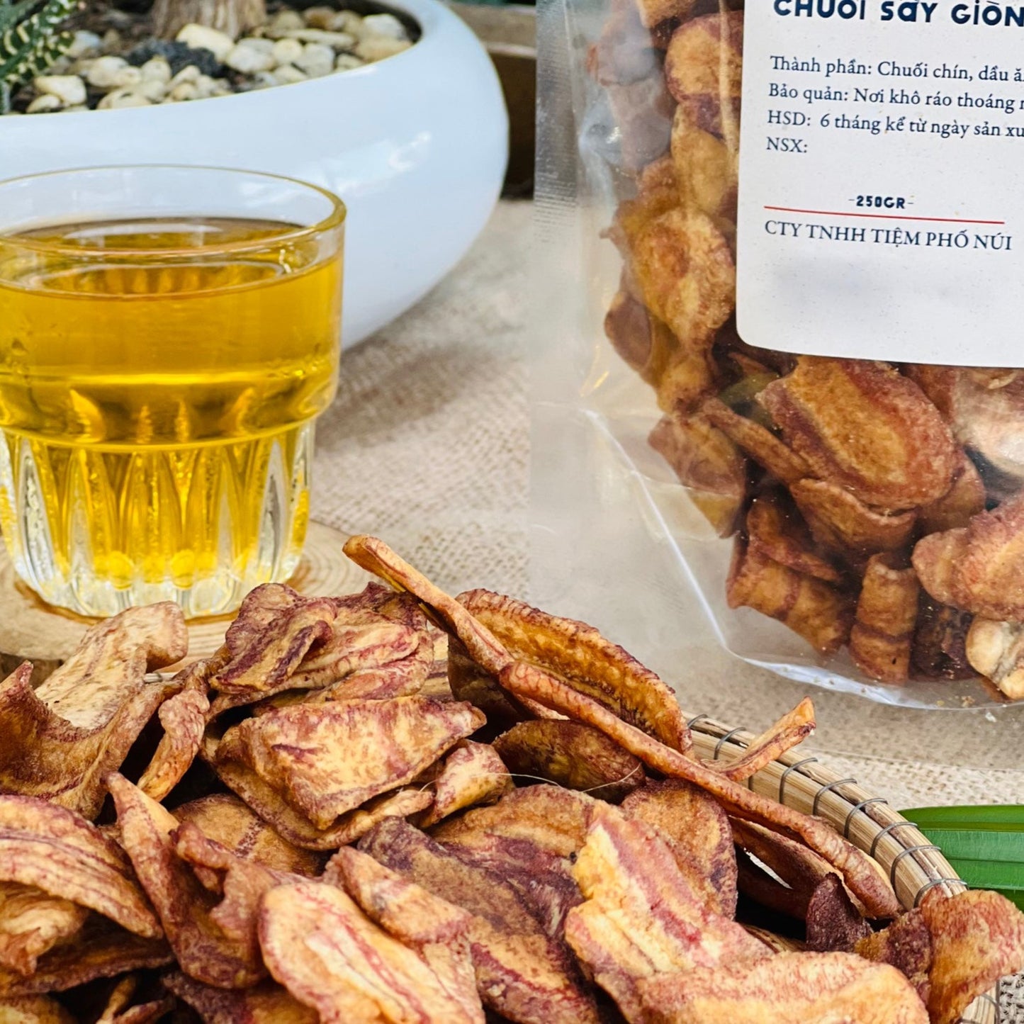 Chuối Sấy Giòn 250gram - Tiệm Phố Núi